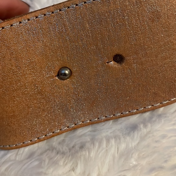 A|X ARMANI EXCHANGE Silver Leather Braided Belt Medium - Picture 8 of 8